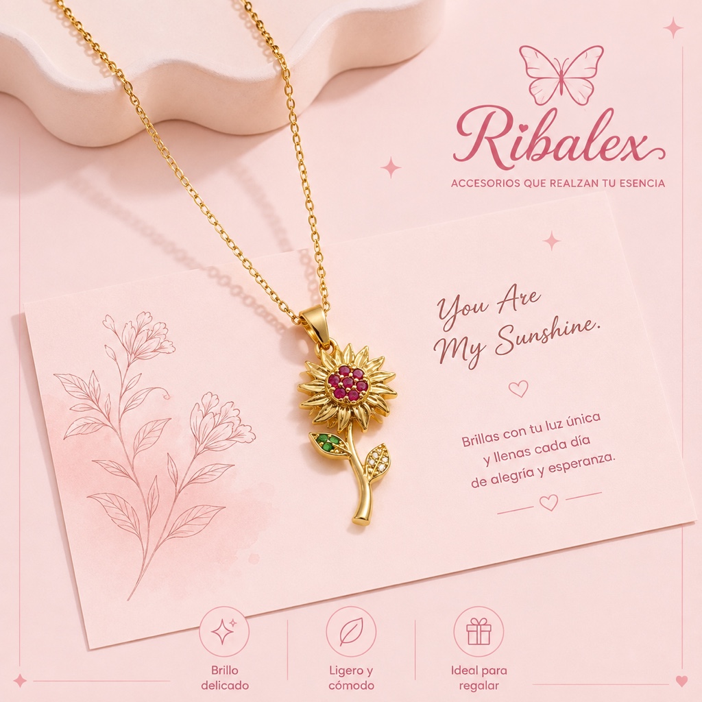 collar dorado girasol