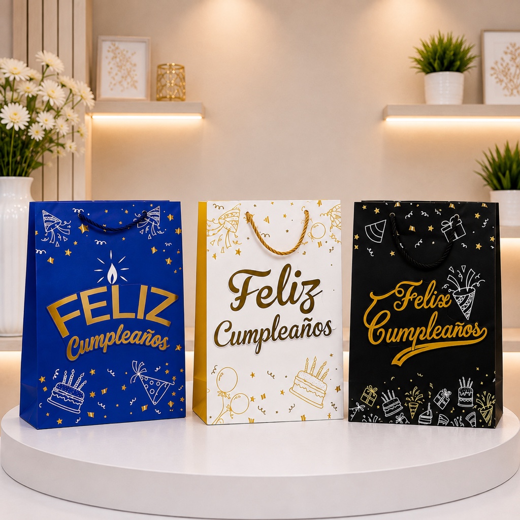 Bolsa de regalo Feliz Cumpleaños mediana