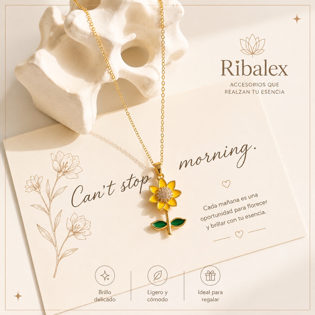 collar girasol dorado