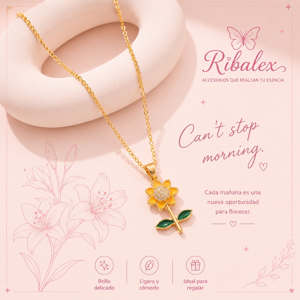 collar flor dorada