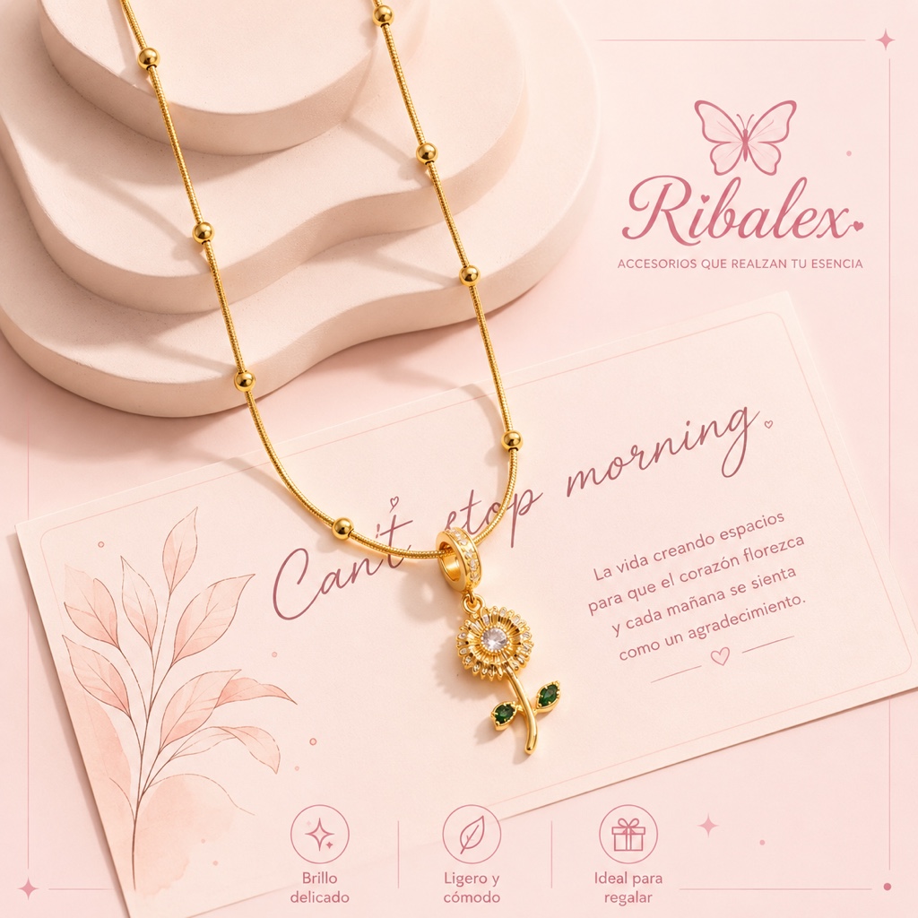 collar dorado flor
