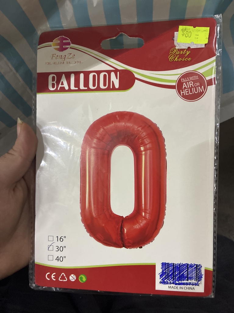 Globo rojo numero 0