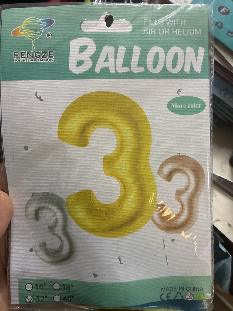 Fengze globo numero 3 tornasol
