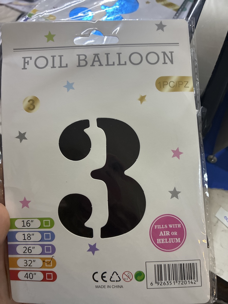 Globo foil negro número 3