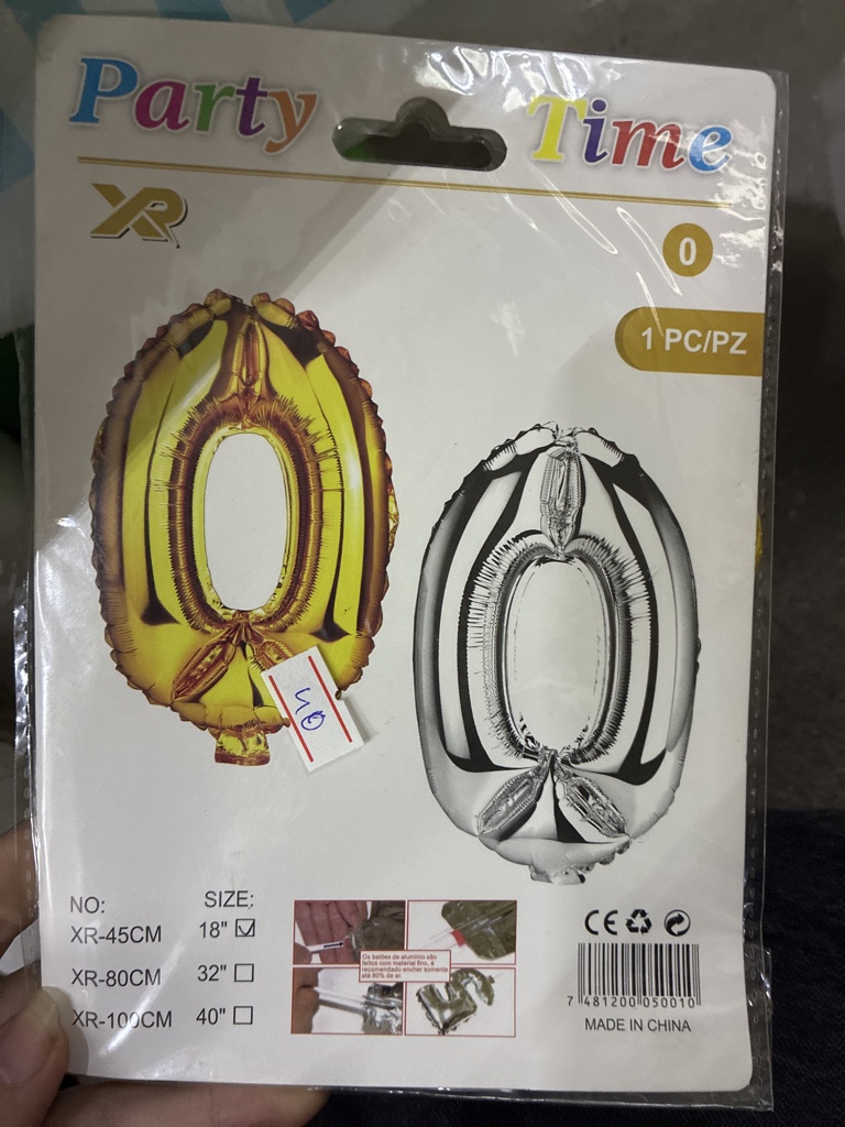 globo numero 0 dorado