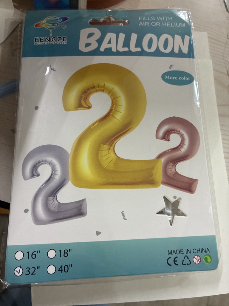 Fengze globo numero 2 plateado