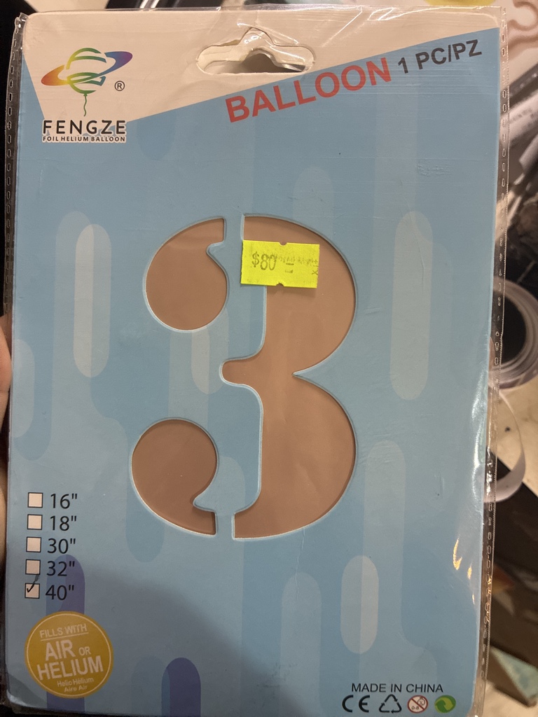 Fengze globo numero 3 rose gold