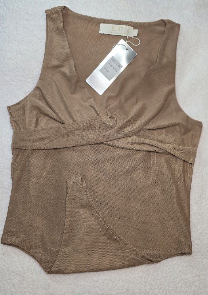 Top tul crema