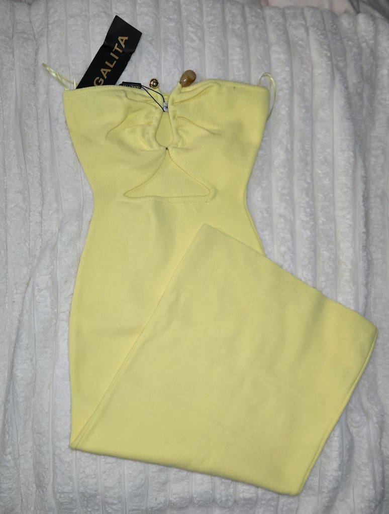 Vestido estraple amarillo M