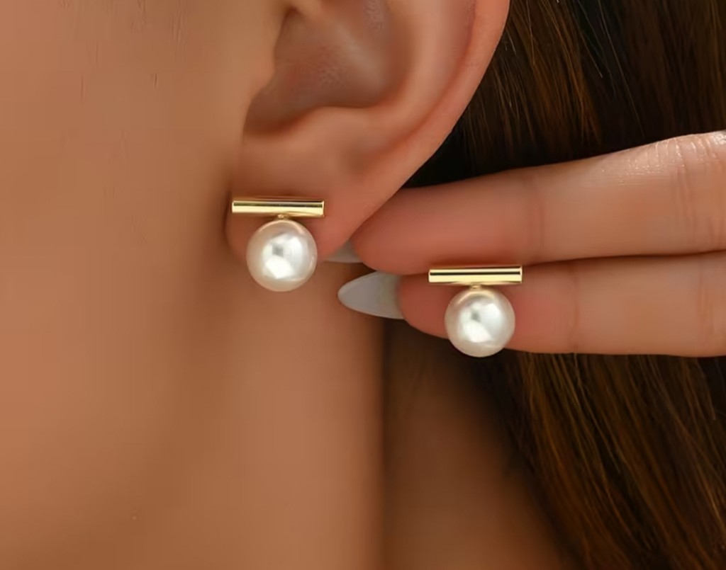 Aros perla blancos