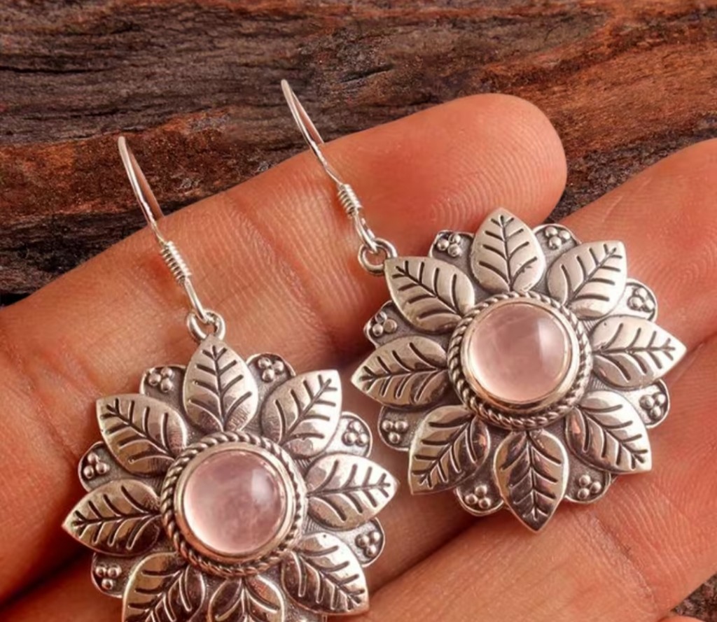 Aros florales rosa