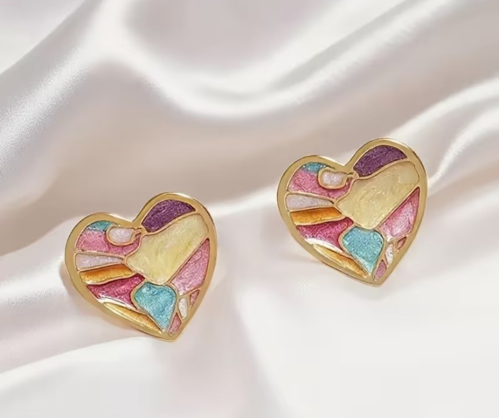 Aros corazon multicolor