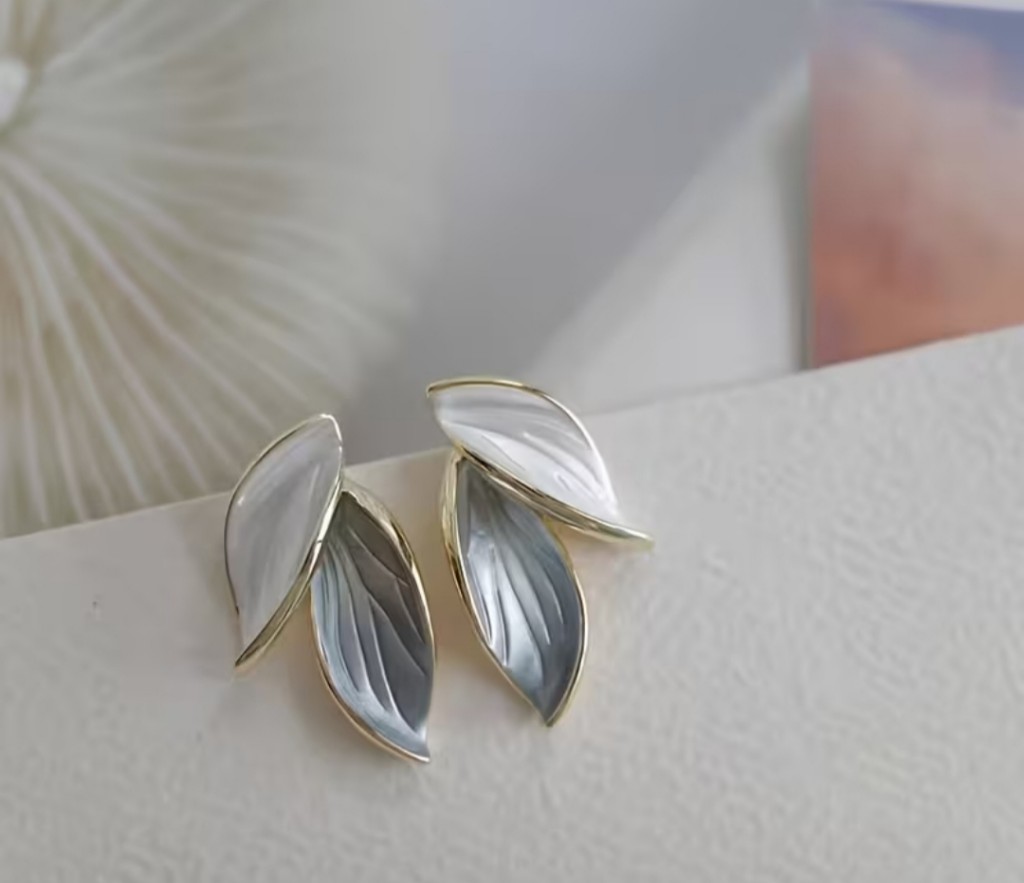 Aros hoja plateados