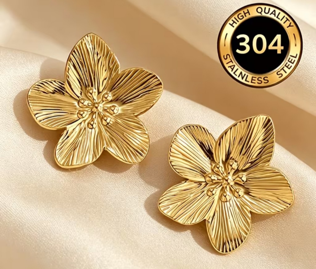 Aros flor dorados 304