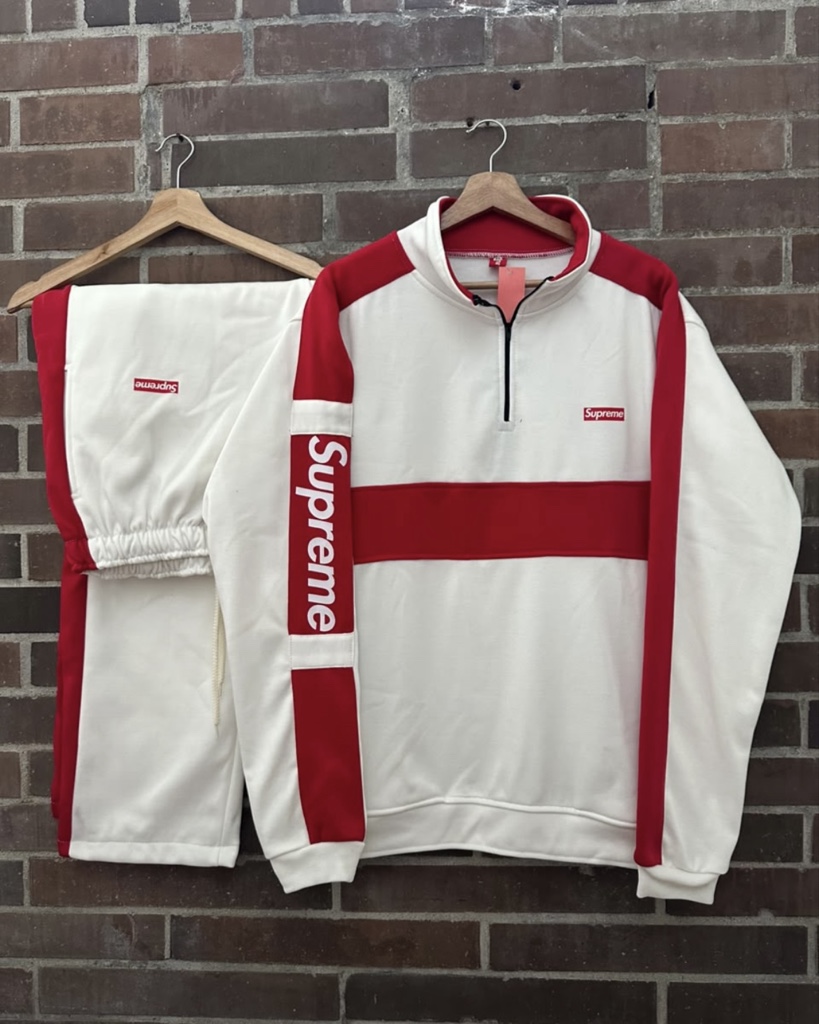 Supreme conjunto blanco y rojo