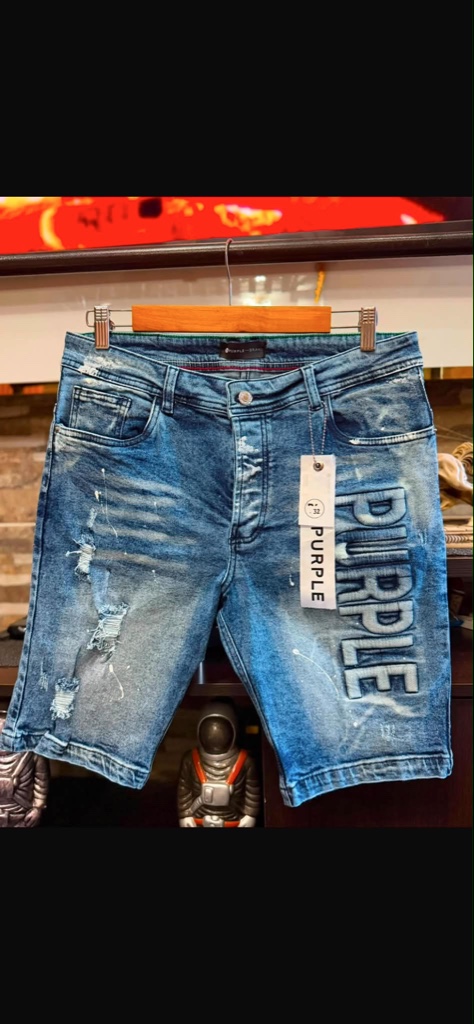 PURPLE bermuda jean azul