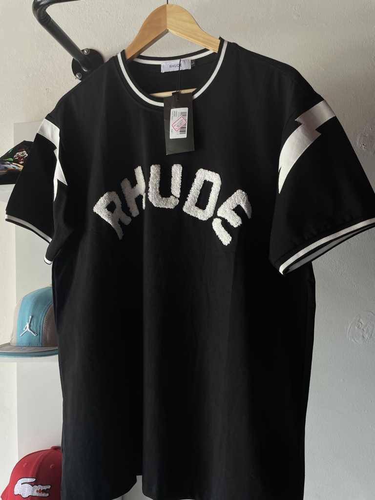 Rhude negra camiseta