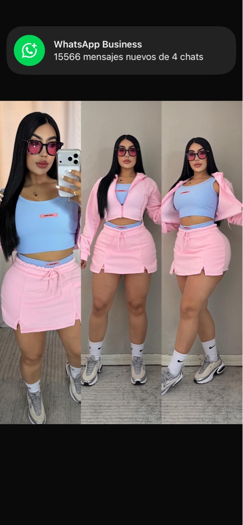 Conjunto rosado deportivo corto 3 piezas