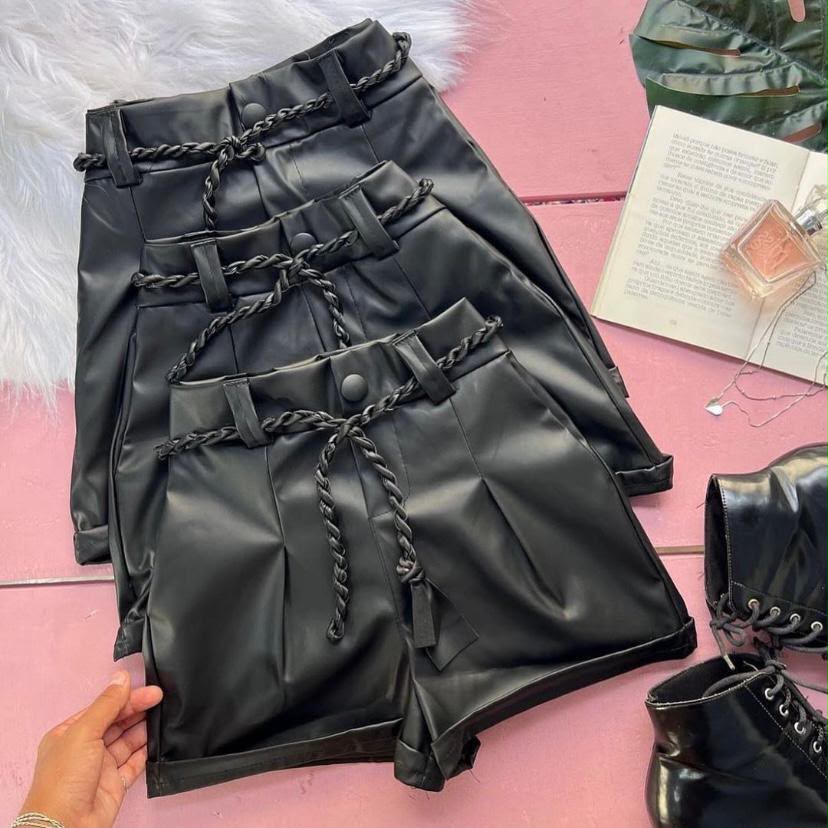 Shorts de couro