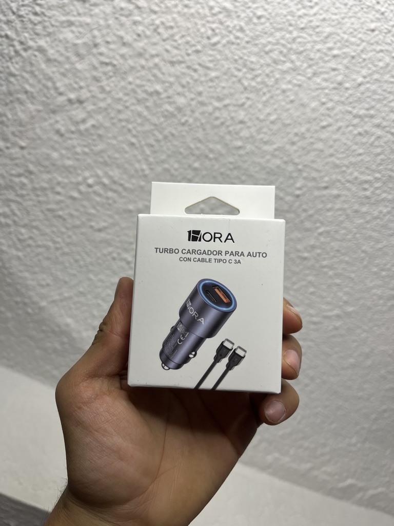 Cargador para carro  1 hora usb y c