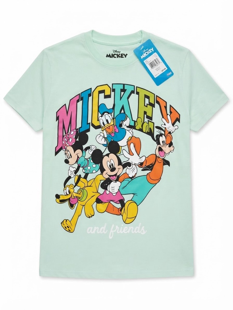 Camiseta  Disney Mickey y sus amigos verde menta