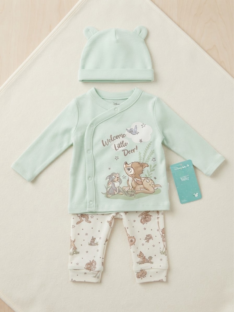 Conjunto Bebé Disney Bambi con gorrito