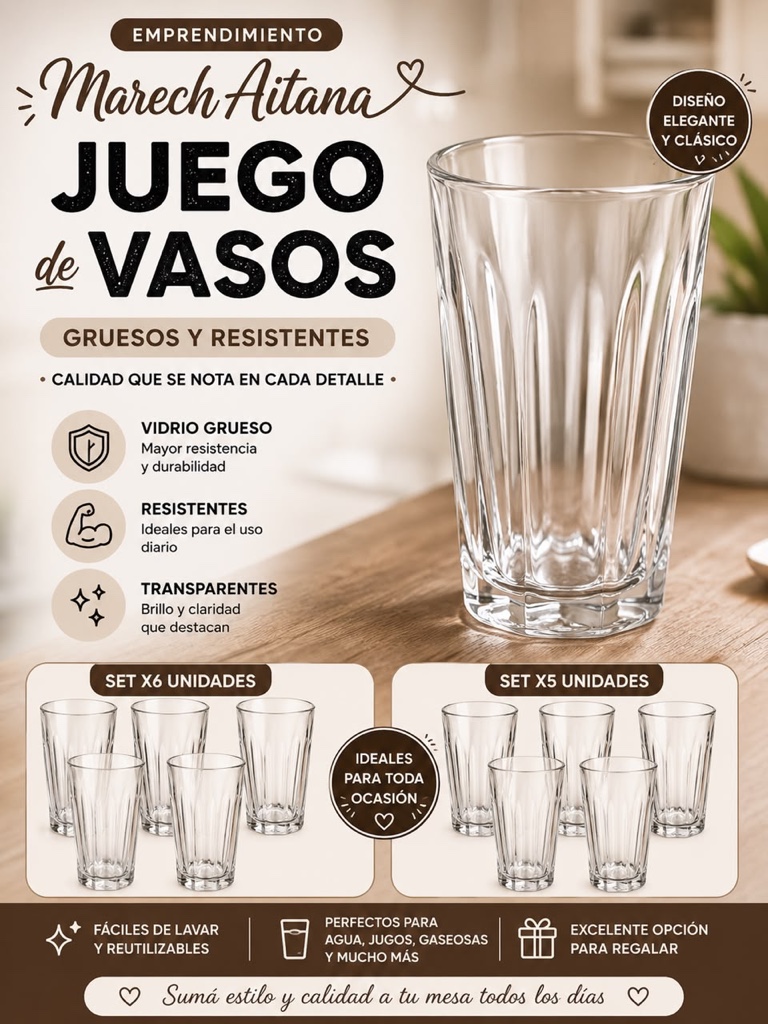 juego de vasos