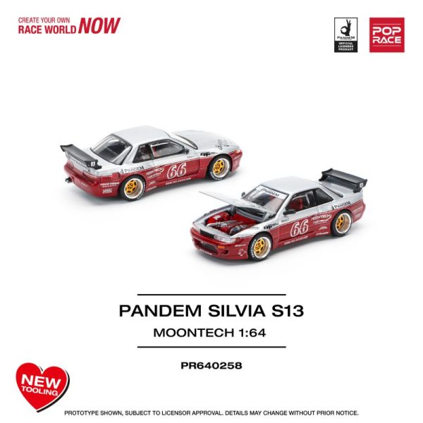 POP RACE SILVIA S13 PANDEM MOONTECH RED GRAY
