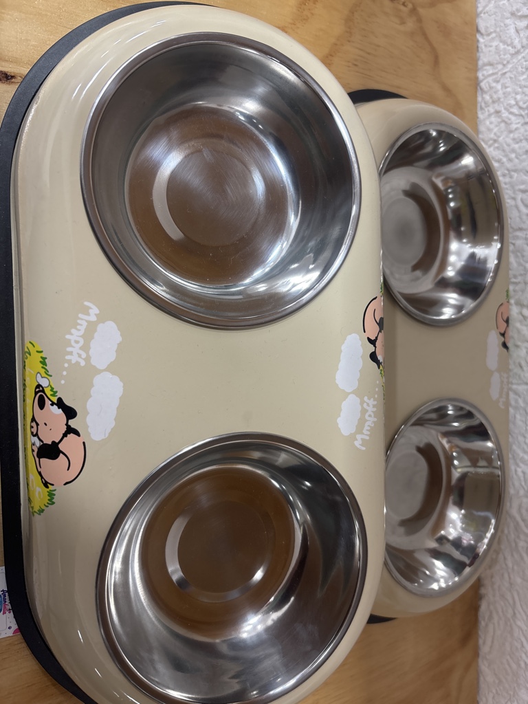 Mypet comedero doble beige metálico