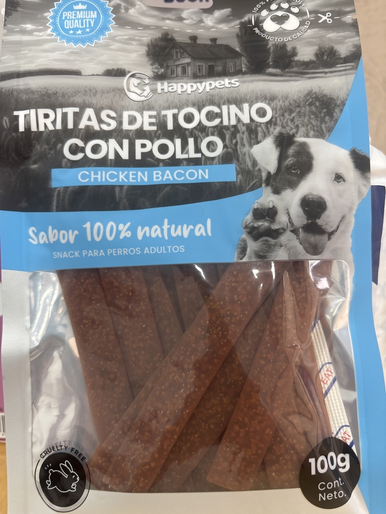 Happypets tiras tocino pollo 100g