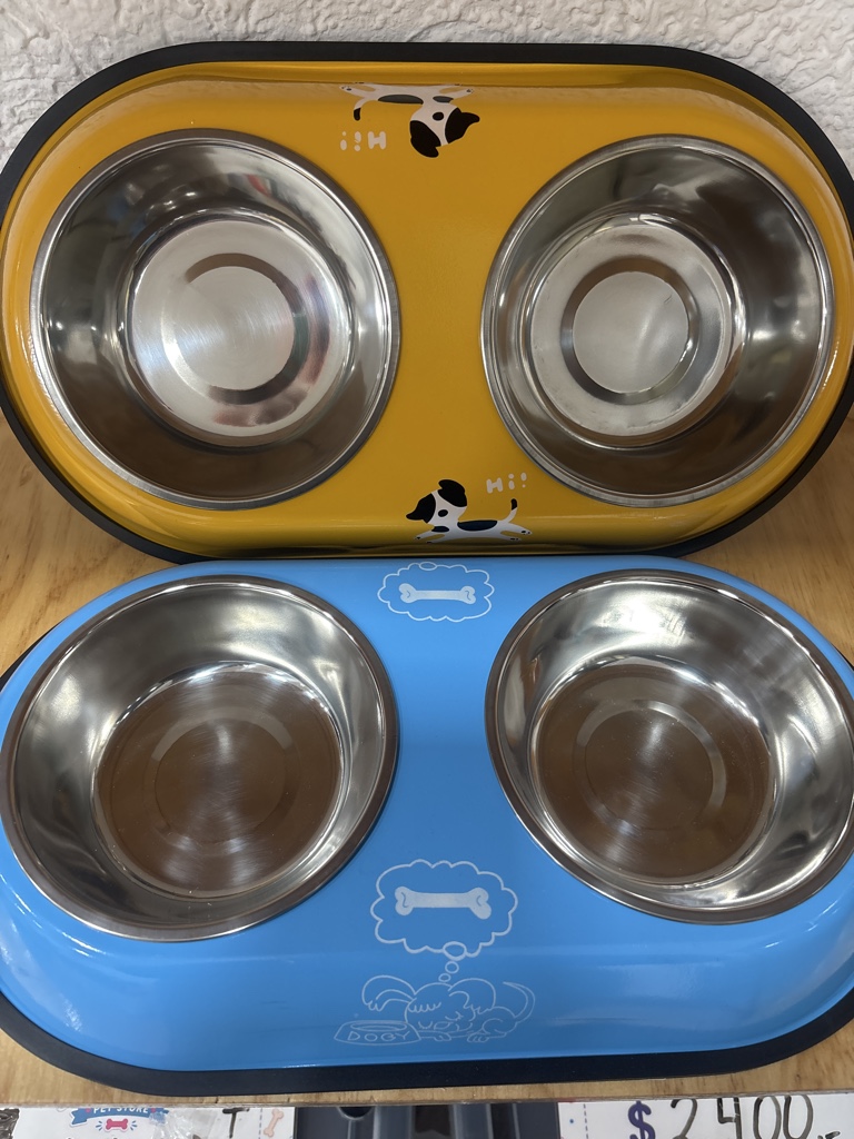Plato doble Metálico amarillo/azul