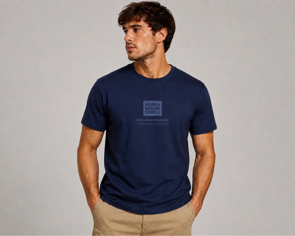 Remera Narrow detalle engomado talle s azul marino