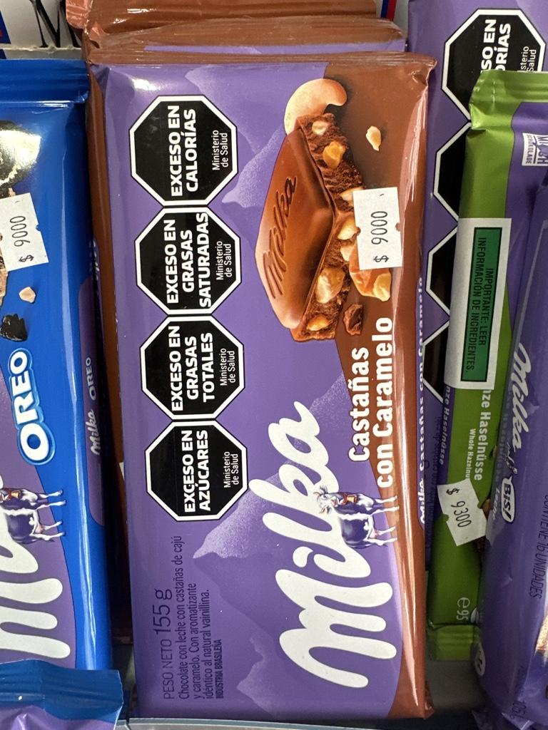 Milka castanas con caramelo