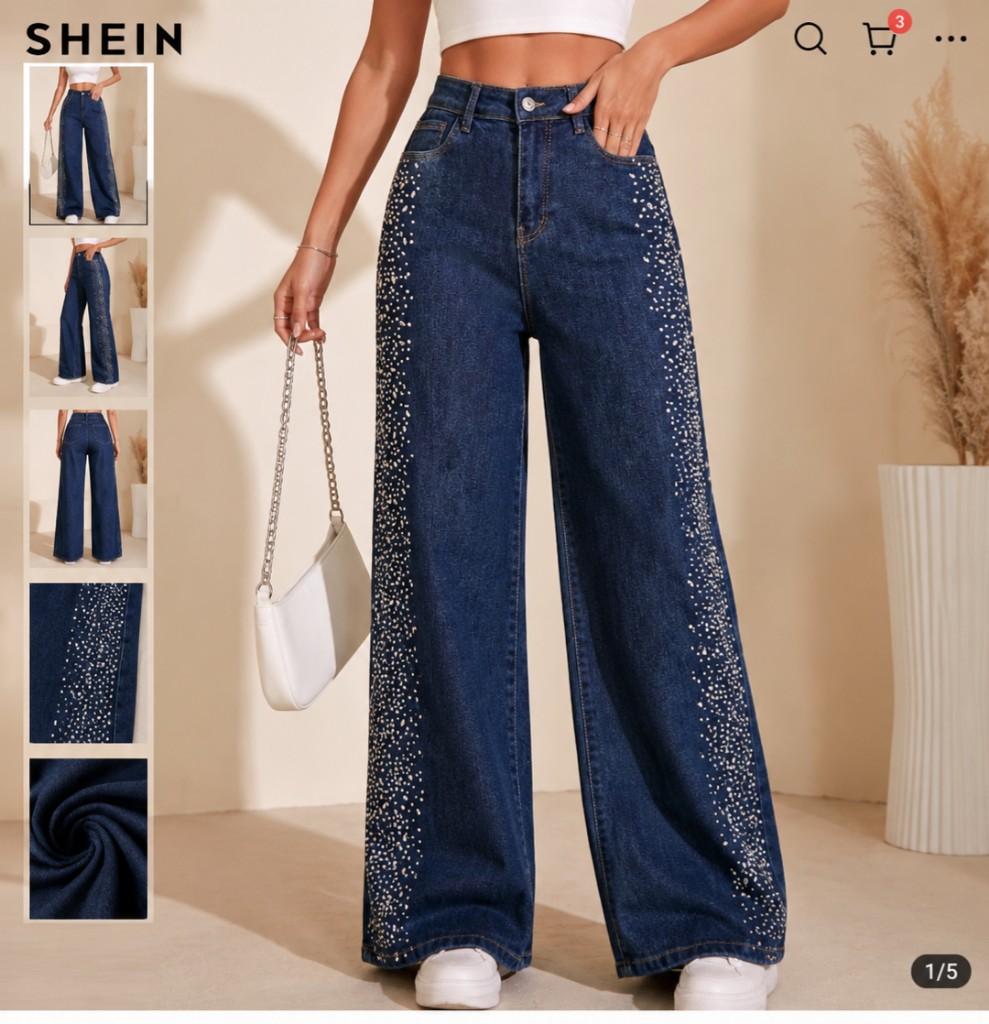 SHEIN jean azul ancho
