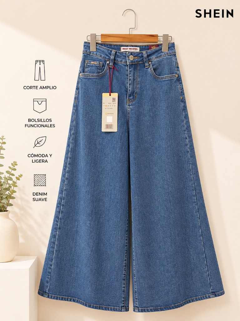 SHEIN jean azul corte amplio