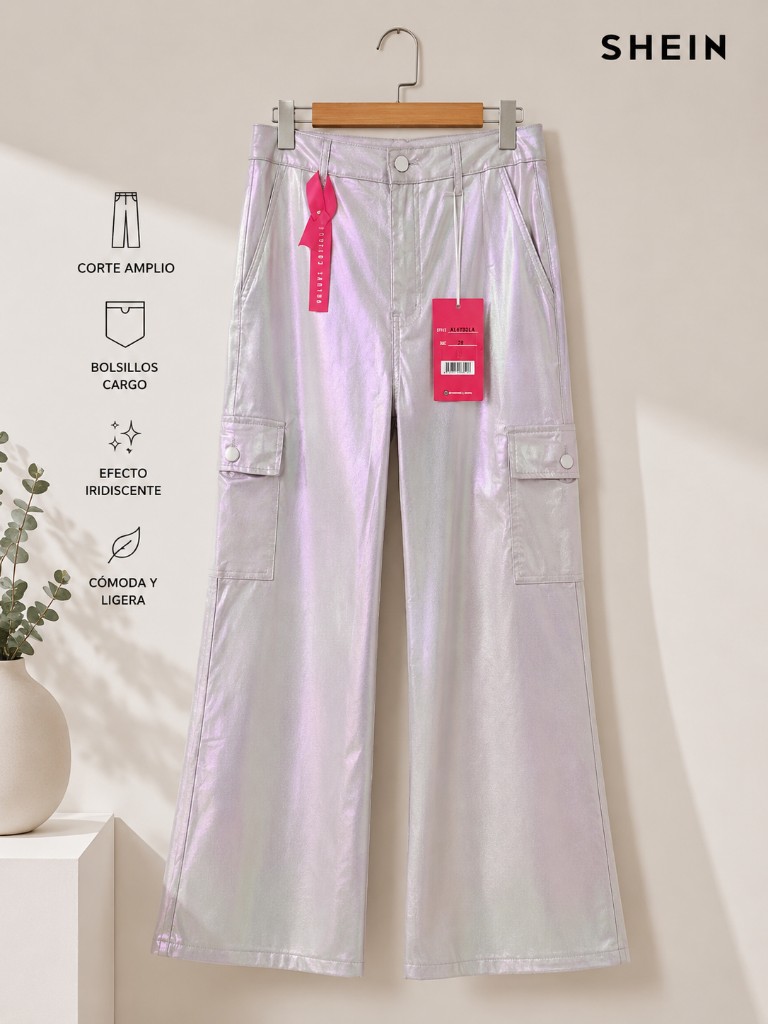 SHEIN pantalon cargo iridiscente