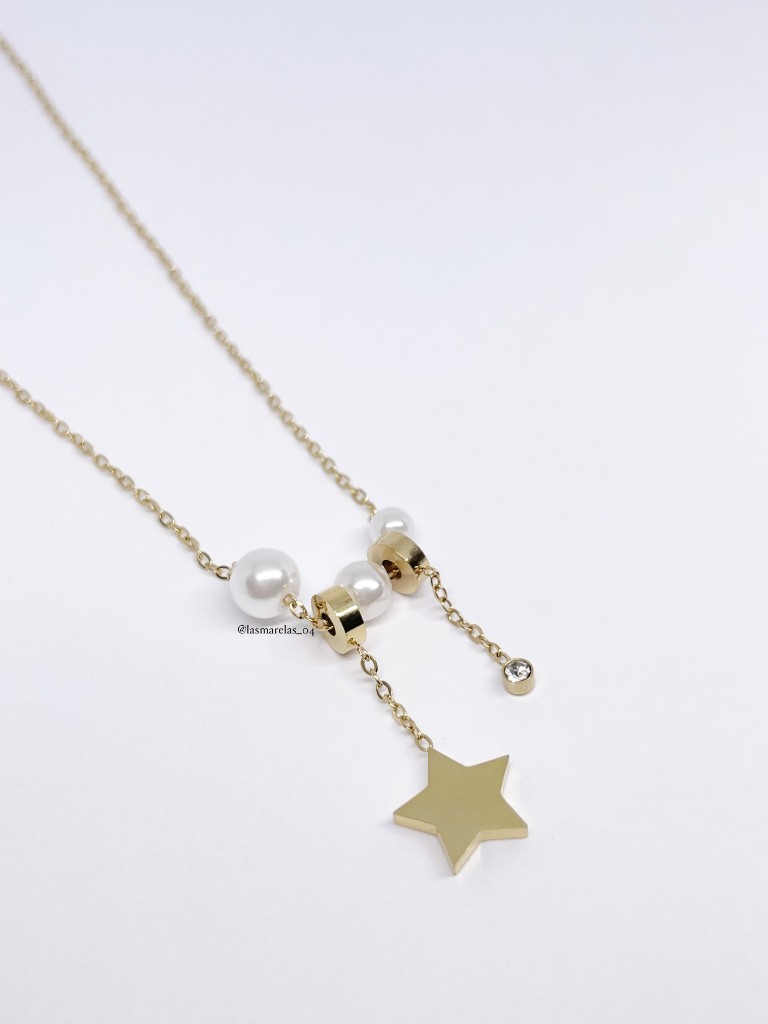 Cadena de estrella con perla
