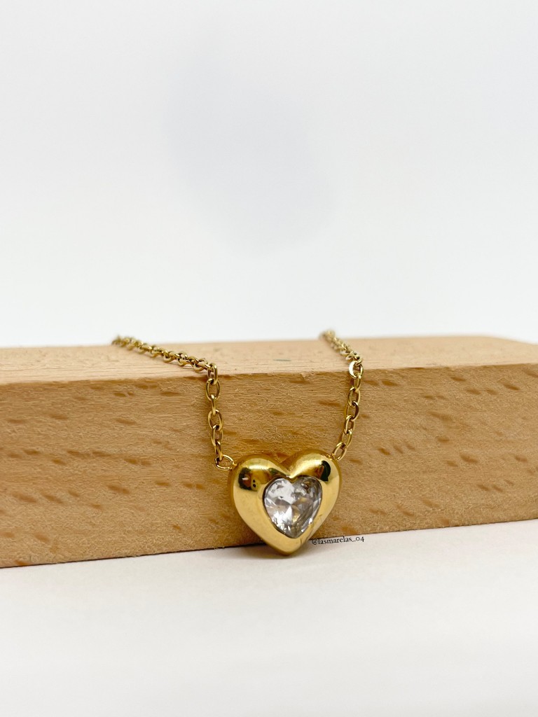 Cadena de corazon con diamante