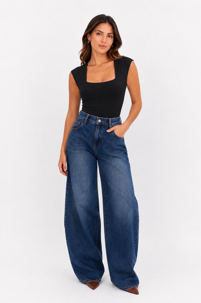 BODY NEGRO CUELLO CUADRADO TALLA XL