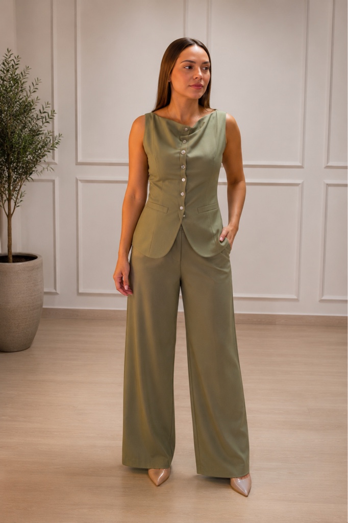SET LINO BLUSA Y PANTALON VERDE