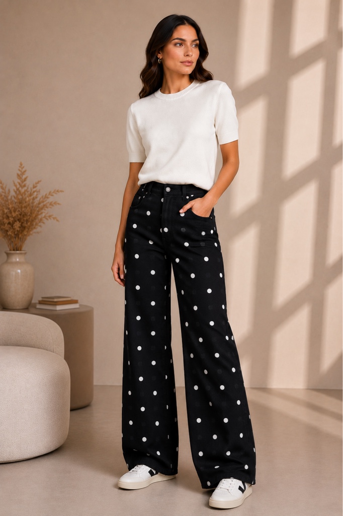 JEANS LUNARES NEGRO LUNAR BLANCO T13-14