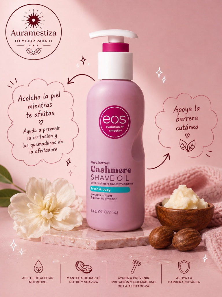 eos Cashmere aceite de afeitar rosa