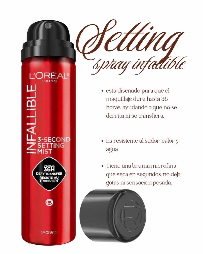 L'Oréal Paris spray fijador rojo