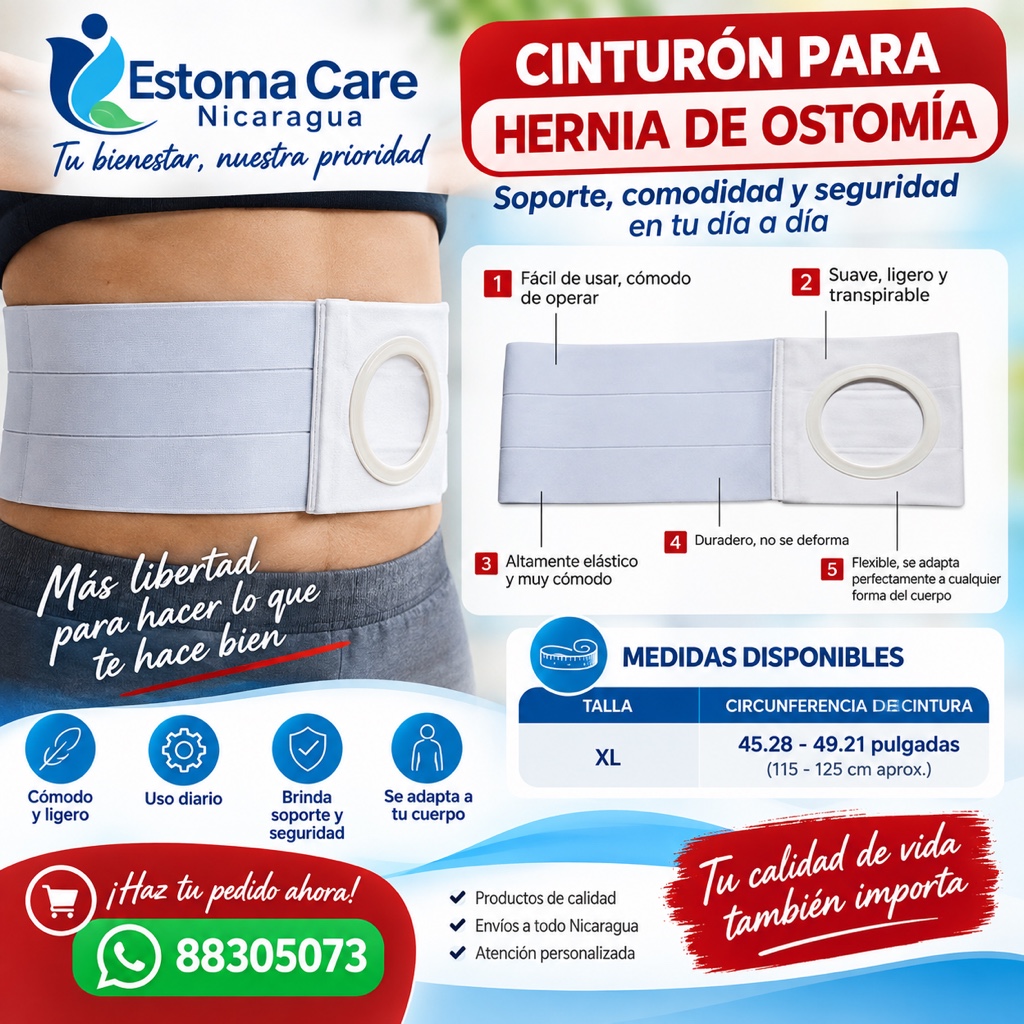 Estoma Care cinturón para hernia de ostomía XL