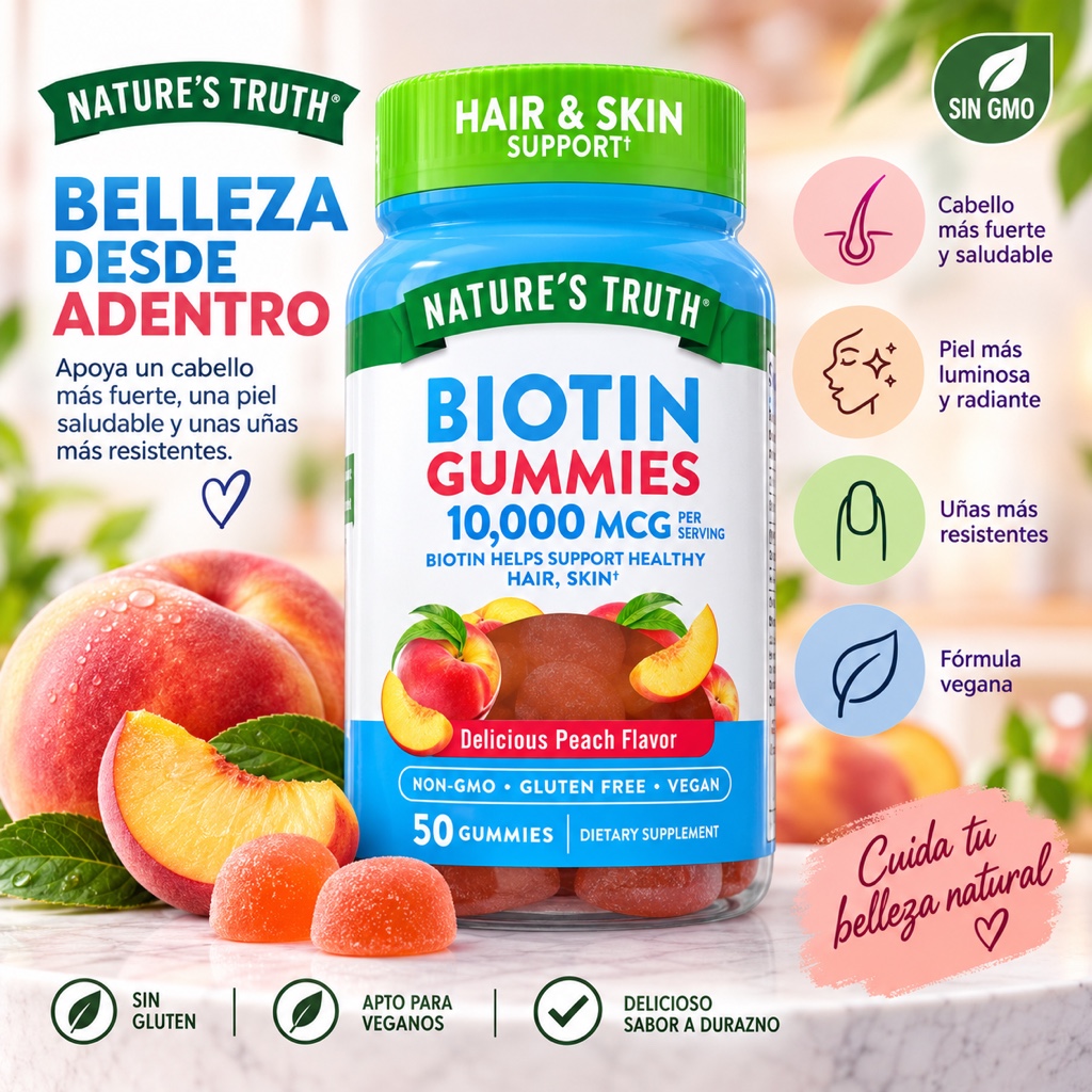 Biotin Gummies 10000MCG Nature´s Truth