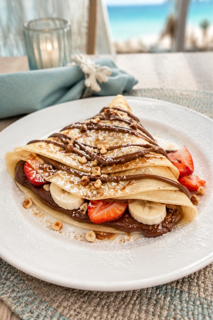 Crepa de Nutella con fresas y guineo