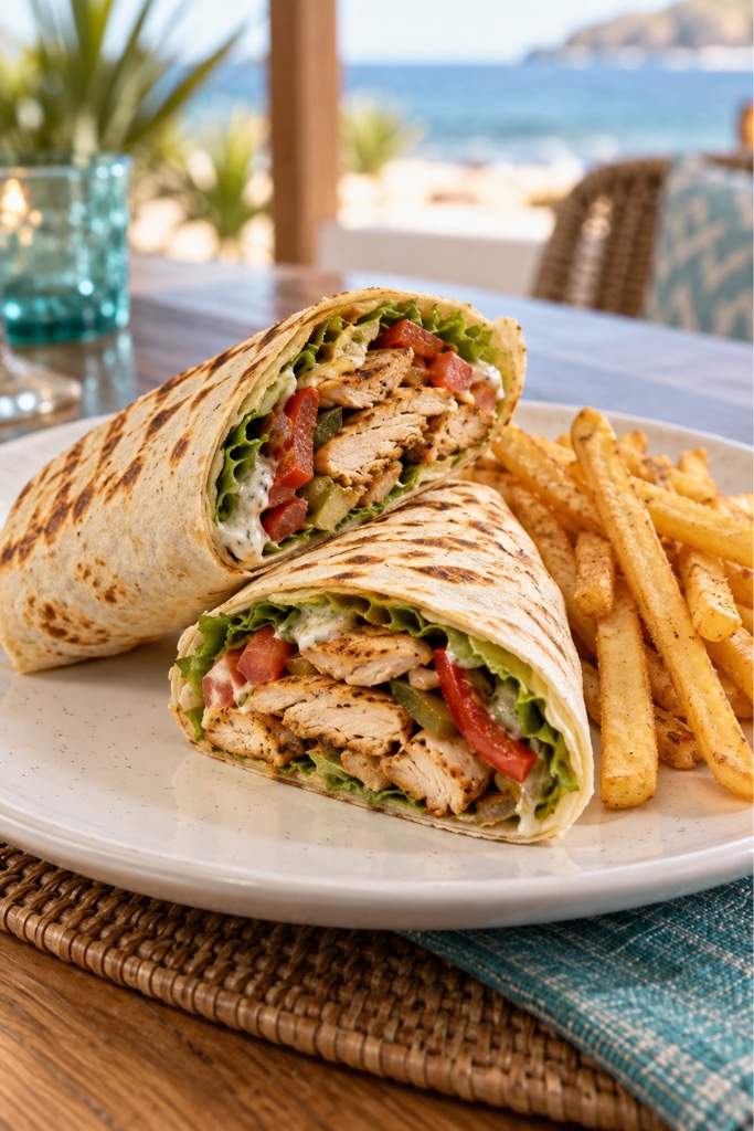 Wrap de pollo con papas