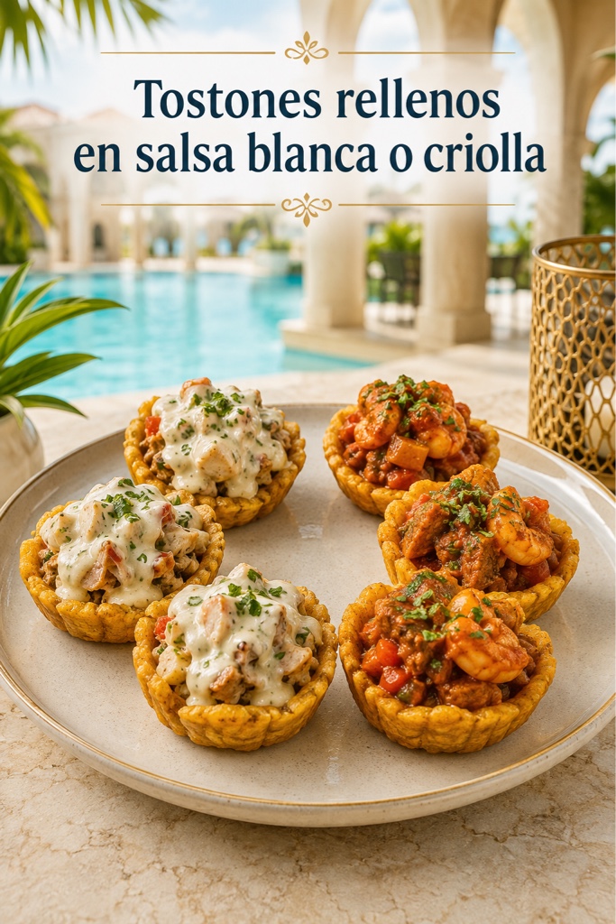 Tostones rellenos salsa blanca o criolla