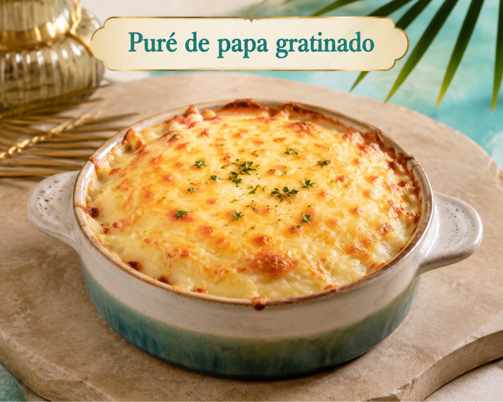 Puré de papa gratinado