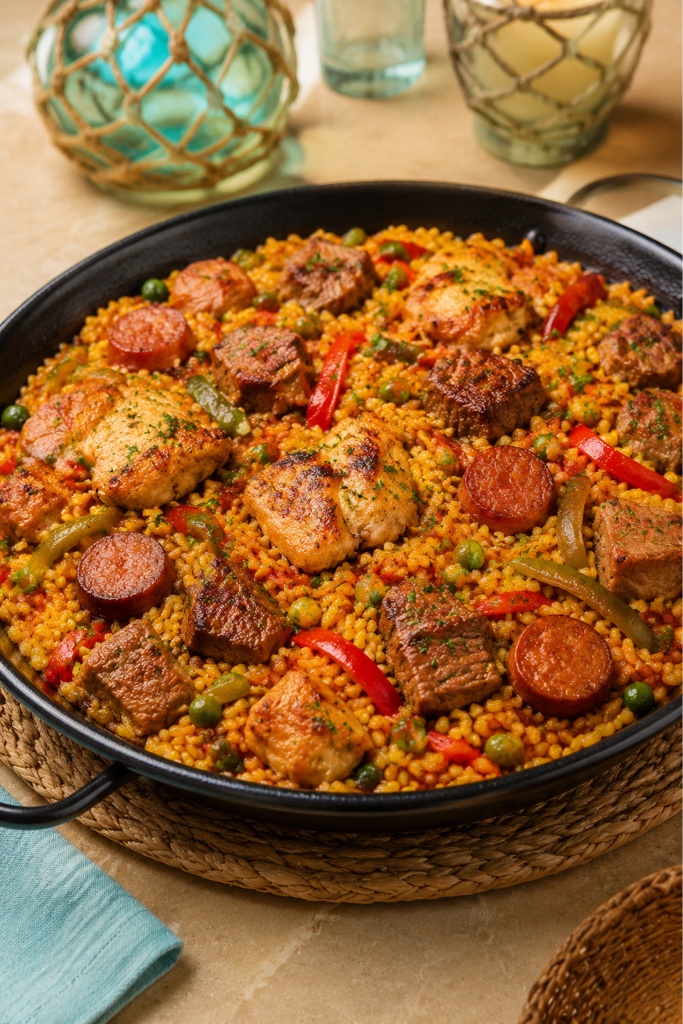 Paella de carne